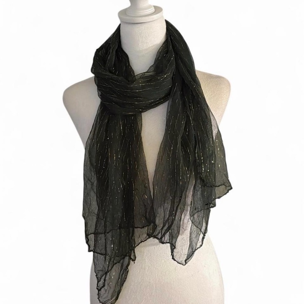 Elegant Black and Gold Women's Scarf